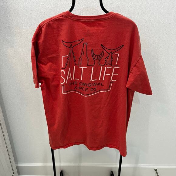 Salt Life Men’s XL Fish And Beer Graphic T-shirt ~ Red - Picture 3 of 5